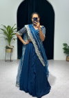 Jk Designer Party Wear Blooming Vichitra Lehenga Readymade Sarees Wholesale Price In Surat